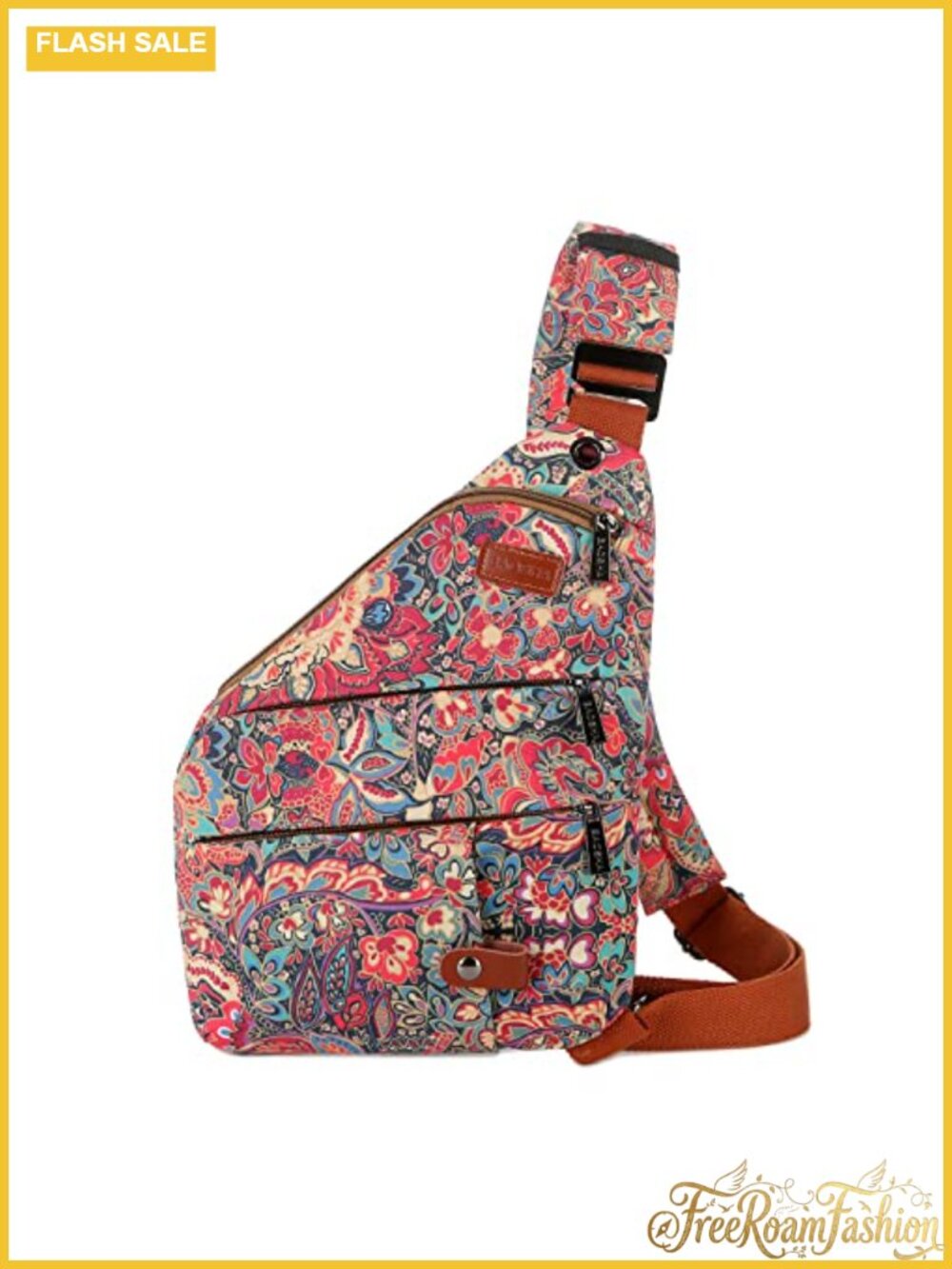 Floral Small Sling Bag Anti Theft Travel Crossbody Chest Shoulder Bag